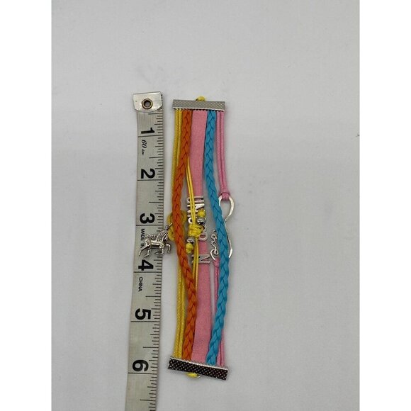 Infinity Love Unicorn Adjustable Braided Charm Bracelet Multicolor Girls Jewelry - Picture 5 of 6